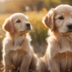 Golden Retriever Welpen Namen: Die schönsten Namen für Ihren Goldie! A hyperrealistic,photorealistic image of an adorable Golden Retriever puppy, sitting in a sun-drenched field of golden flowers. Soft, warm lighting, bokeh background, high detail, focused on puppy's expressive eyes. No text.