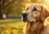 Hunde Grundkommandos: Die Basis für eine erfolgreiche Hundeerziehung! Hyperrealistic close-up portrait of a medium-sized Golden Retriever dog sitting attentively in a park bathed in soft golden hour daylight. Shallow depth of field, ultra-detailed fur, focused and eager expression. Photorealistic, 8k, cinematic lighting. No text, no letters, no words, no artifacts, perfect anatomy.