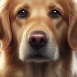 Tierarztangst beim Hund: So helfen Sie Ihrem Vierbeiner! Hyperrealistic close-up portrait of a golden retriever dog with wide, anxious eyes in a brightly lit, sterile veterinary waiting room. Extremely detailed fur texture, slightly panting, droopy ears, visible stress. Soft, volumetric lighting, shallow depth of field, sharp focus on the dog's eyes. Photorealistic, 8k, no text, letters, or words. Anatomically correct dog, natural, perfect details.