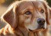 Tierische Vorbilder: Inspirierende Geschichten von Tieren, die Großes geleistet haben! Hyperrealistic photograph, ultra-detailed close-up portrait of a wise, loyal Golden Retriever dog. Soft golden hour sunlight illuminates its detailed fur. Soulful, intelligent eyes look gently towards the viewer. Shallow depth of field, bokeh background. Flawless rendering, anatomically correct, absolutely no text, letters, or artifacts.